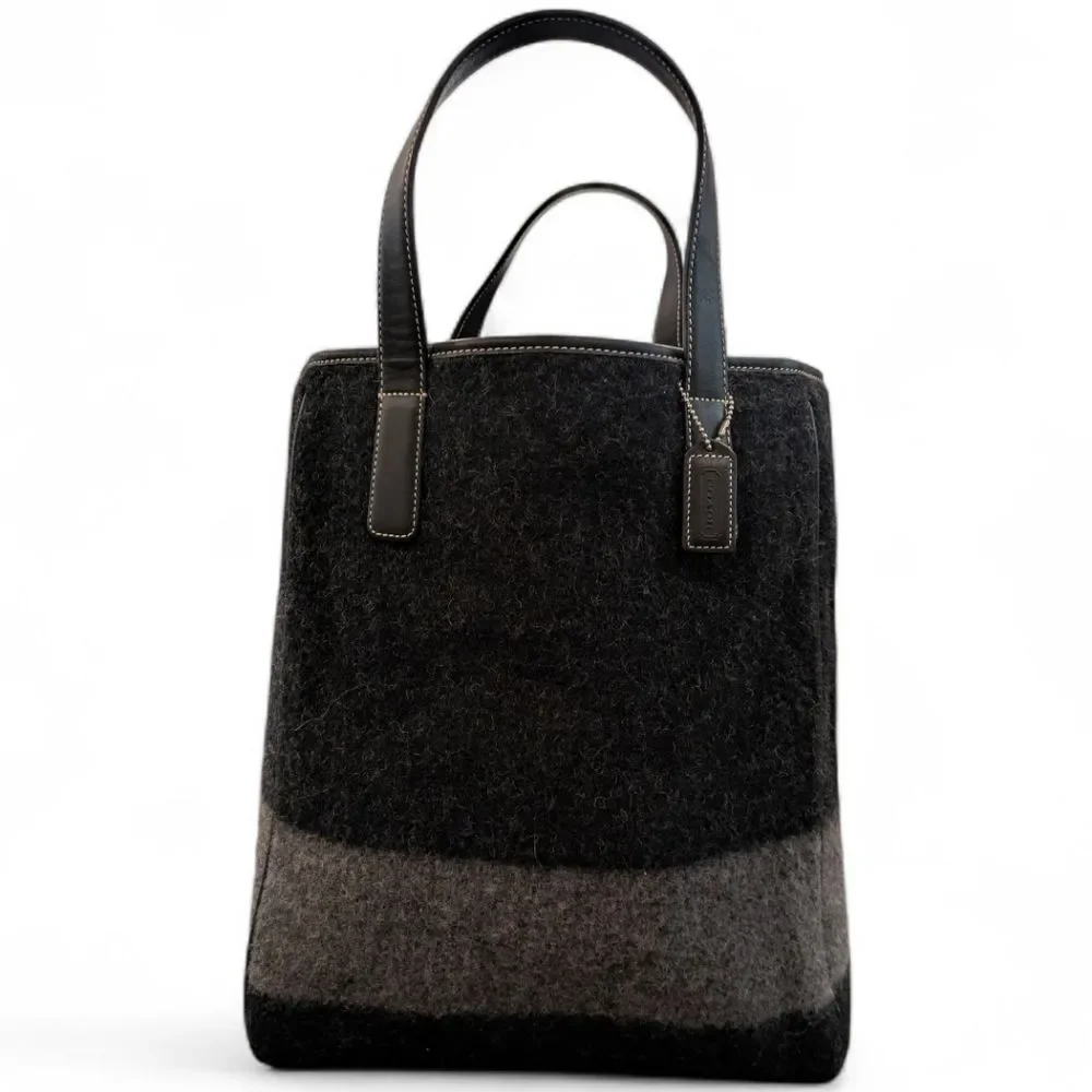 Coach Vintage 2000 Wool and Leather Tote Bag